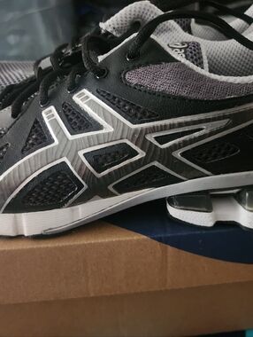 Men's Asics Black and Gray Running-Crosstraining Sneakers